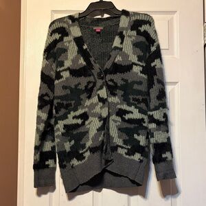 Vince Camuto Heathered Charcoal Knit Cardigan